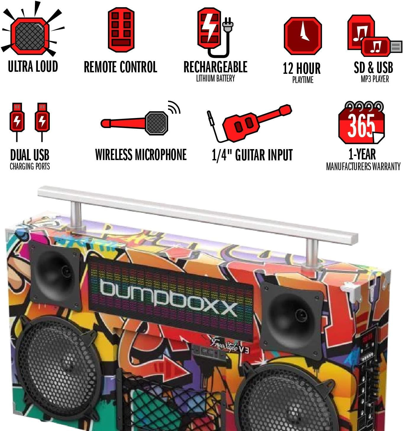 V3S Freestyle Boombox Black by