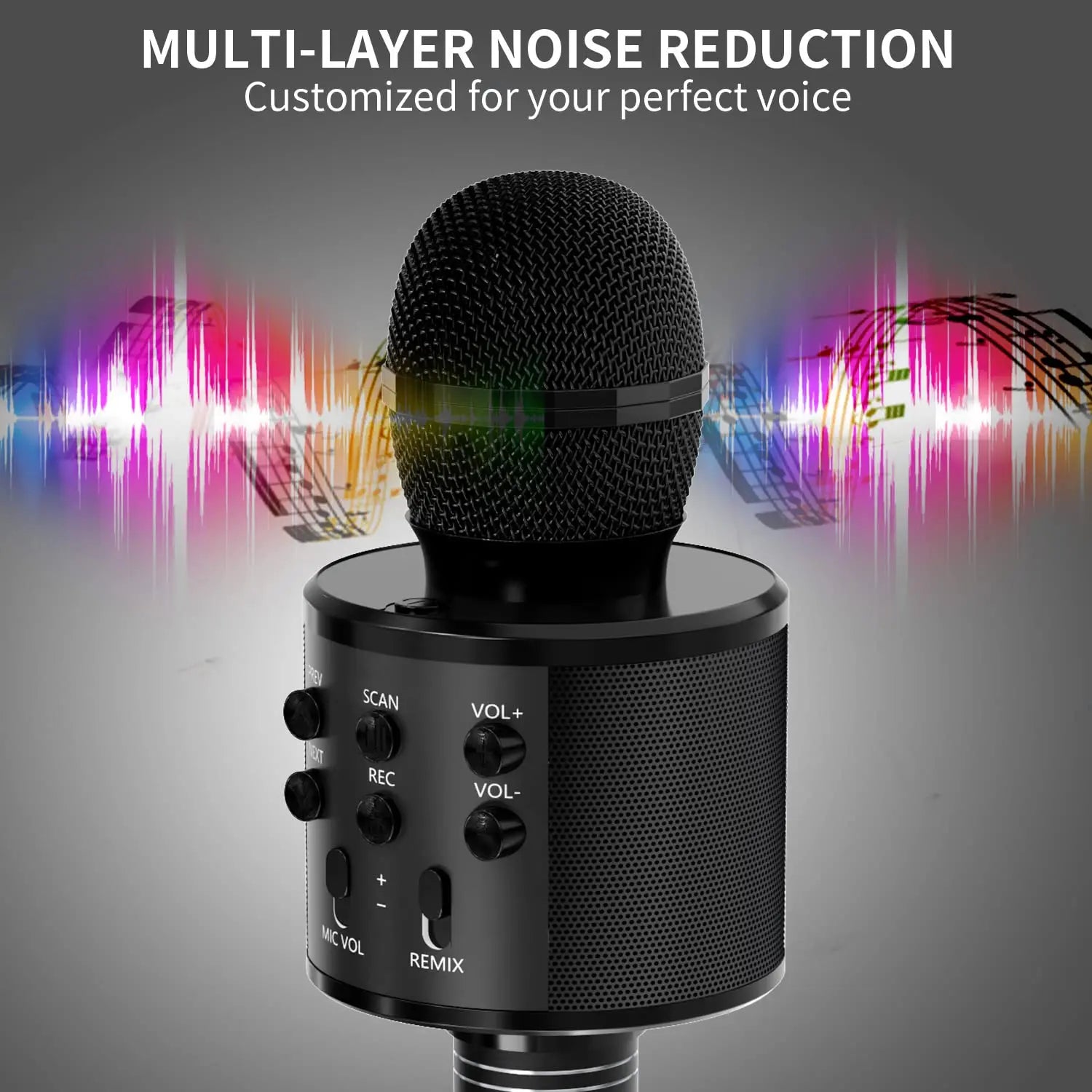 Portable Handheld Wireless Karaoke Microphone with Speaker