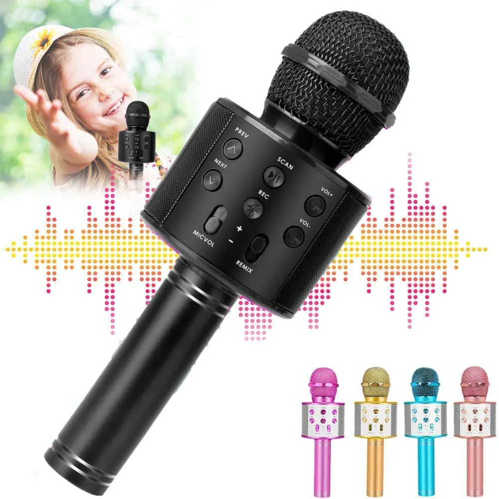 Portable Handheld Wireless Karaoke Microphone with Speaker